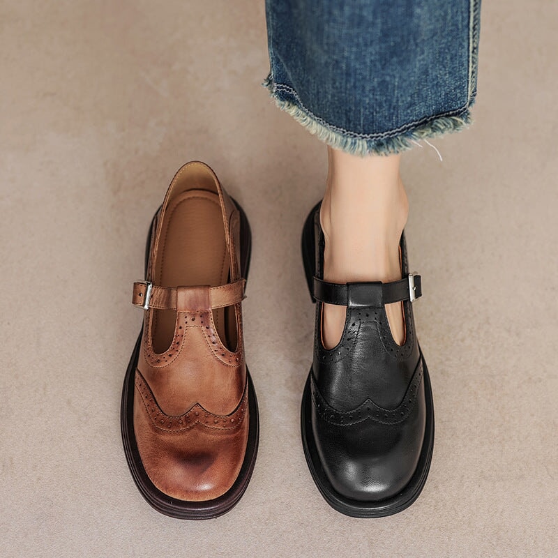 Vina | Leather Mary Janes