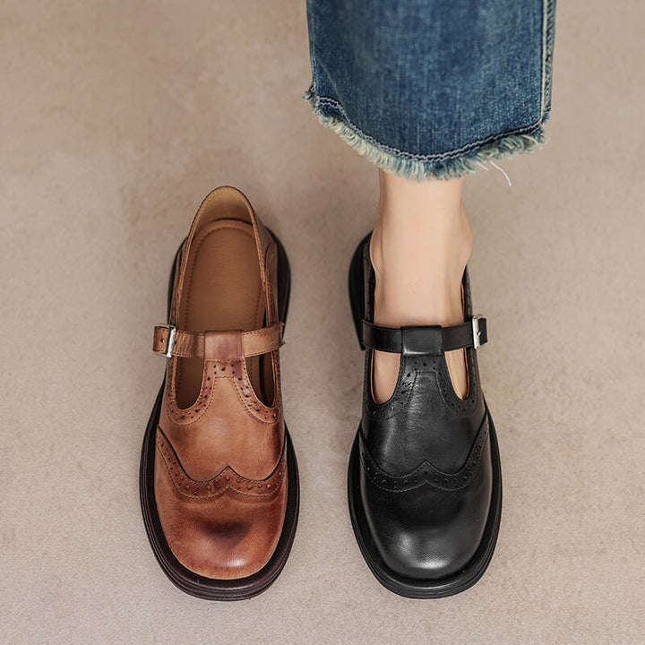 Vina | Leather Mary Janes