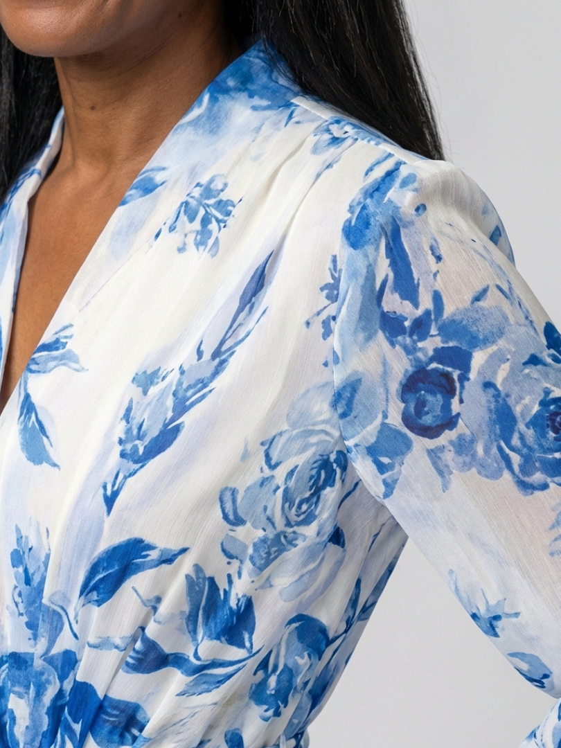 Lillian | Floral Long Sleeve Wrap Maxi Dress Local Neighbours Sedona