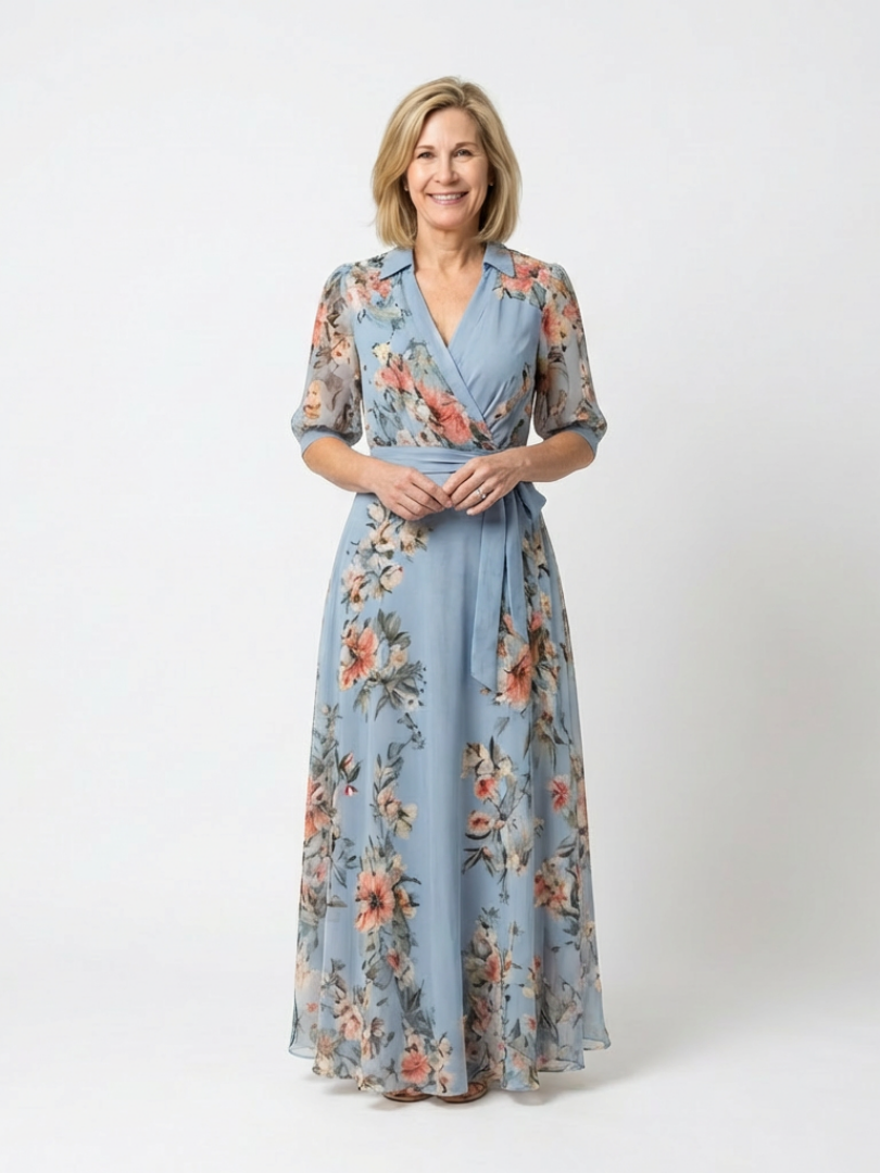 Elowen | Floral Wrap V Neck Maxi Dress Local Neighbours Sedona