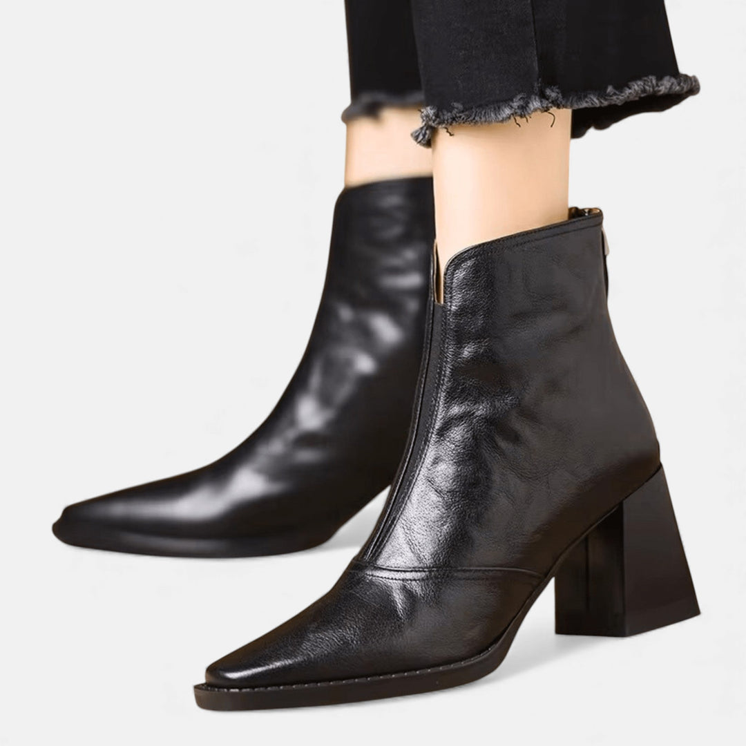 Claudia | Luxury Ankle Boots with Mid Heel Clara Monroe